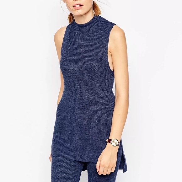 ASOS High-low Tunic In Rib with High Neck - Picture 1 of 6